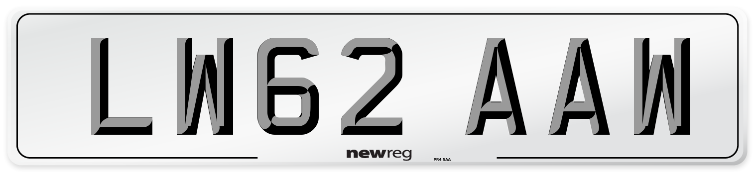 LW62 AAW Number Plate from New Reg